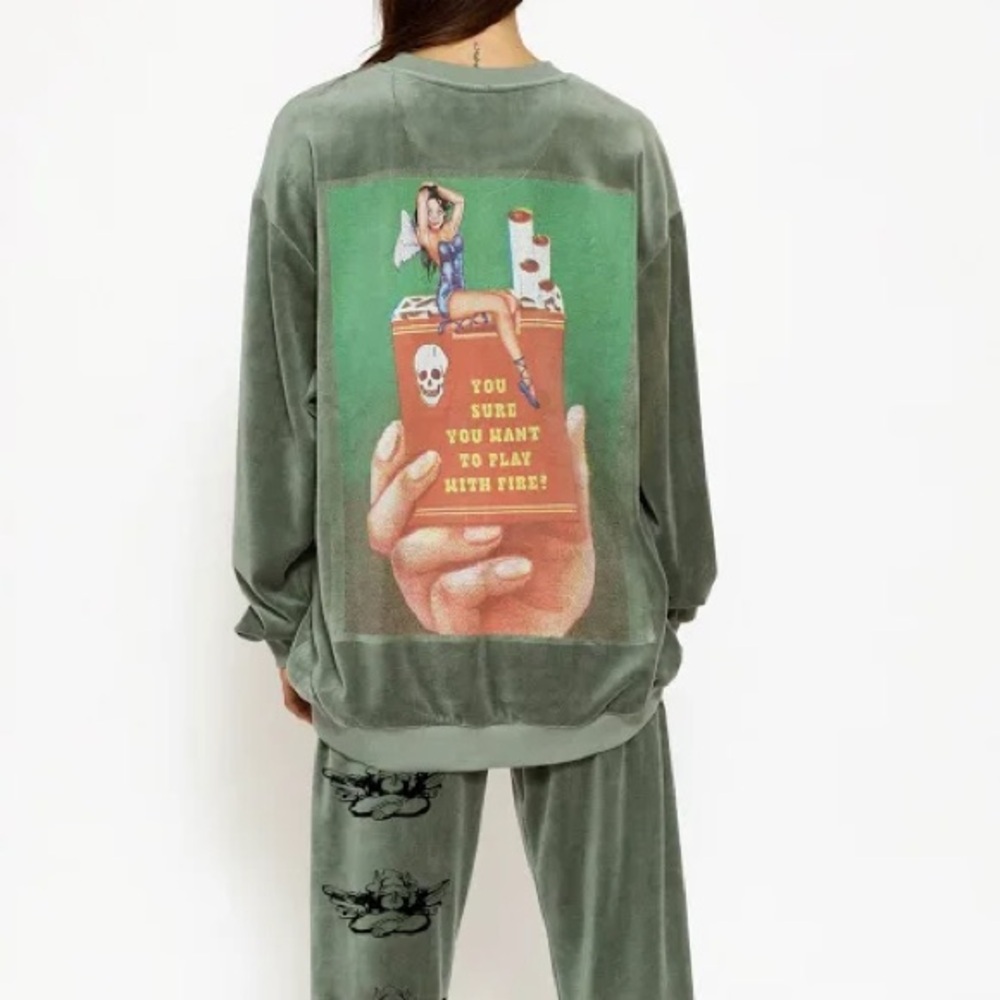 Boys Lie Twin Flame Velour Crewneck